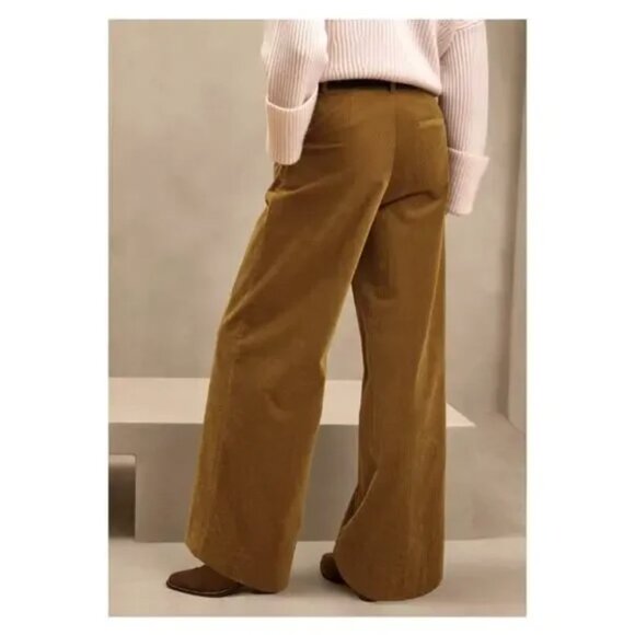 Banana Republic Vicuna Brown Rivoli Pleated Corduroy Pants Sz.6 8 NWT (w blazer) - Picture 2 of 13
